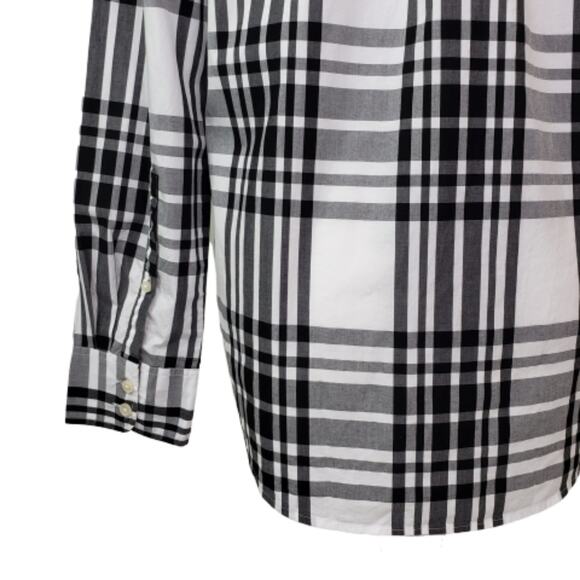 J. Crew Womens M Classic Fit Button Down Shirt Black White NEW - Picture 6 of 8